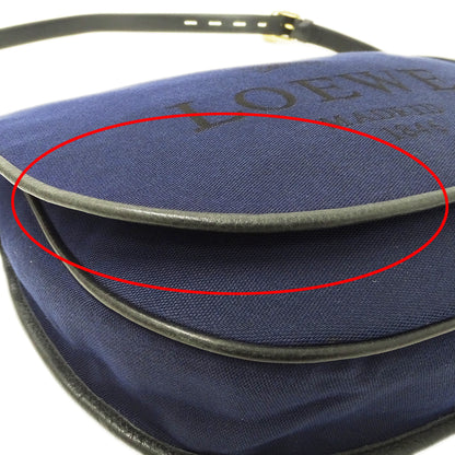 LOEWE ロエベ ショルダーバッグ ネイビー キャンバス レディース 【中古】