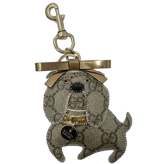 GUCCI グッチ GGプラス グッチョリ ブルドッグ キーホルダー グレー レディース メンズ 【中古】