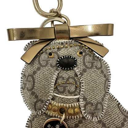GUCCI グッチ GGプラス グッチョリ ブルドッグ キーホルダー グレー レディース メンズ 【中古】