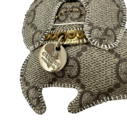 GUCCI グッチ GGプラス グッチョリ ブルドッグ キーホルダー グレー レディース メンズ 【中古】