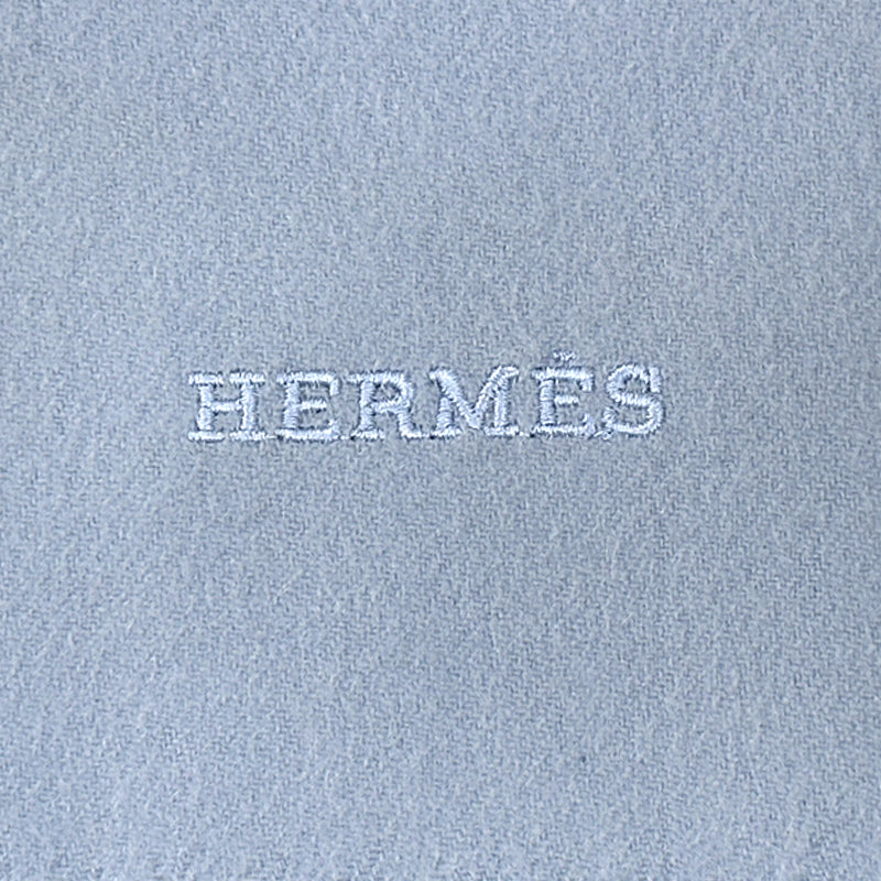 HERMES エルメス マフラー・ストール ブルー カシミヤ レディース メンズ 【中古】