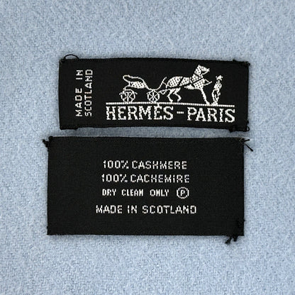 HERMES エルメス マフラー・ストール ブルー カシミヤ レディース メンズ 【中古】