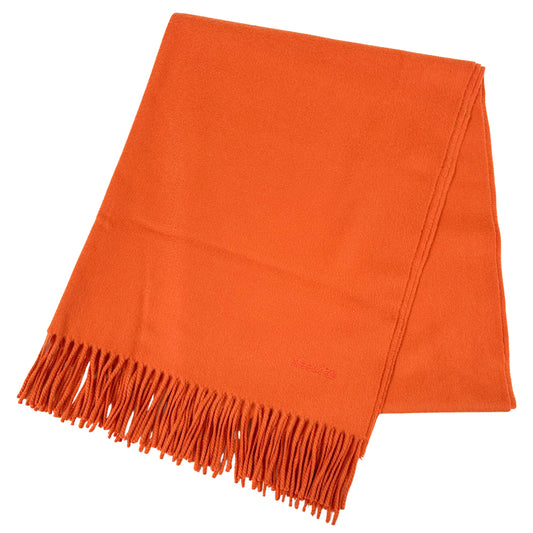 HERMES エルメス マフラー・ストール オレンジ カシミヤ レディース メンズ 【中古】