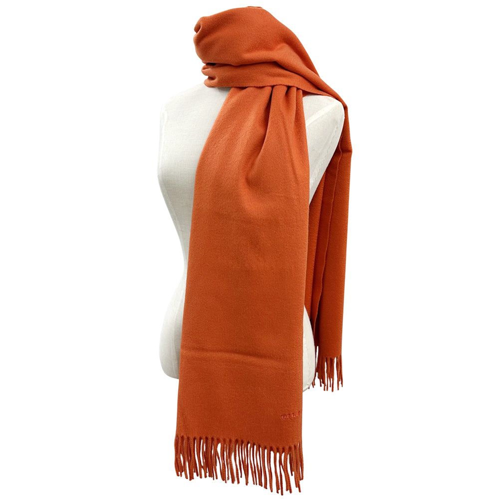 HERMES エルメス マフラー・ストール オレンジ カシミヤ レディース メンズ 【中古】