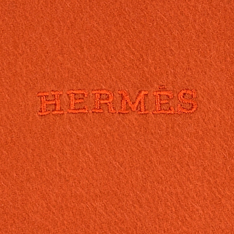 HERMES エルメス マフラー・ストール オレンジ カシミヤ レディース メンズ 【中古】