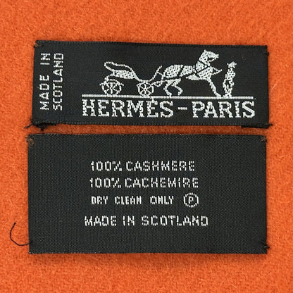 HERMES エルメス マフラー・ストール オレンジ カシミヤ レディース メンズ 【中古】
