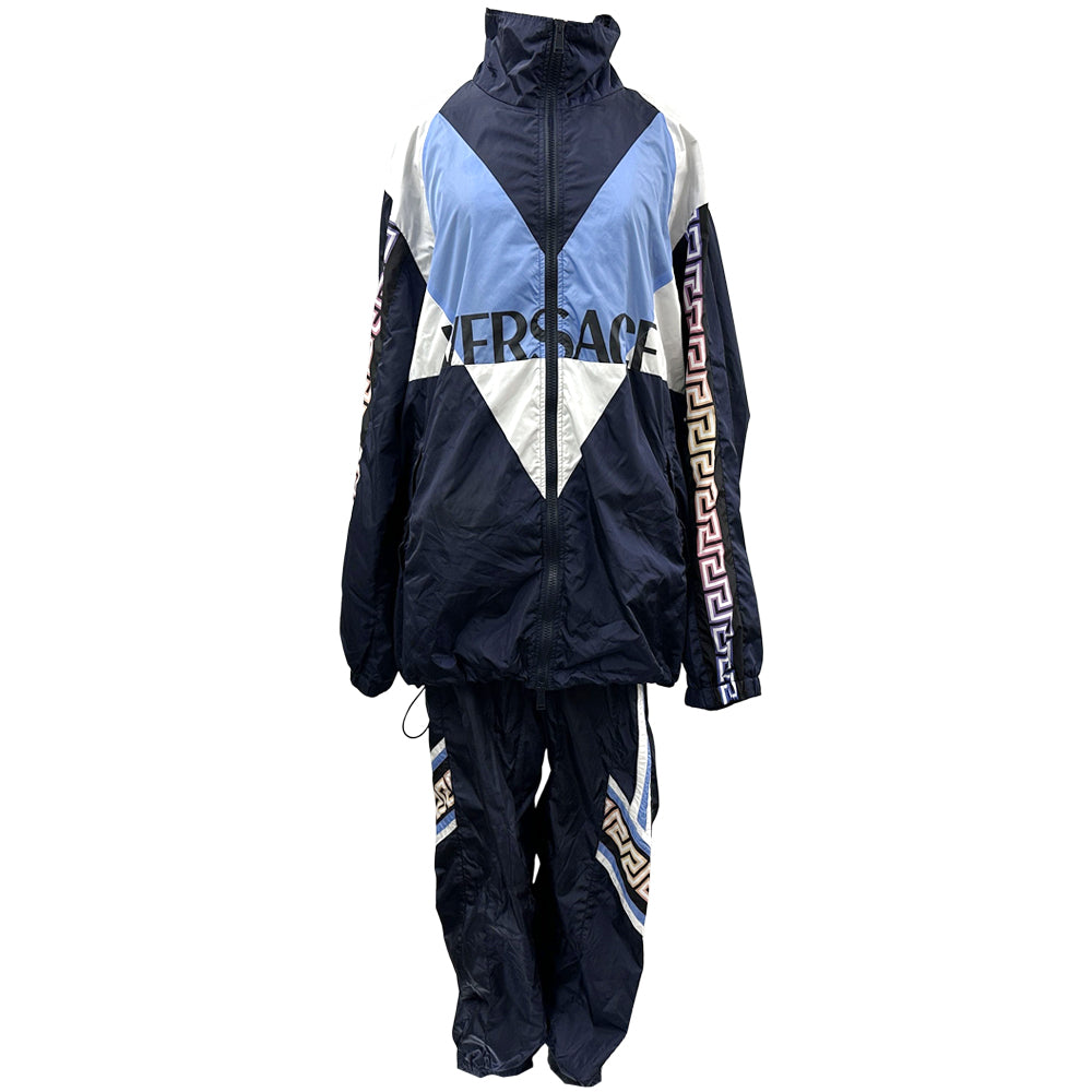 VERSACE ヴェルサーチ ウィンドブレーカー その他セット ネイビー マルチカラー ナイロン レディース メンズ 【中古】