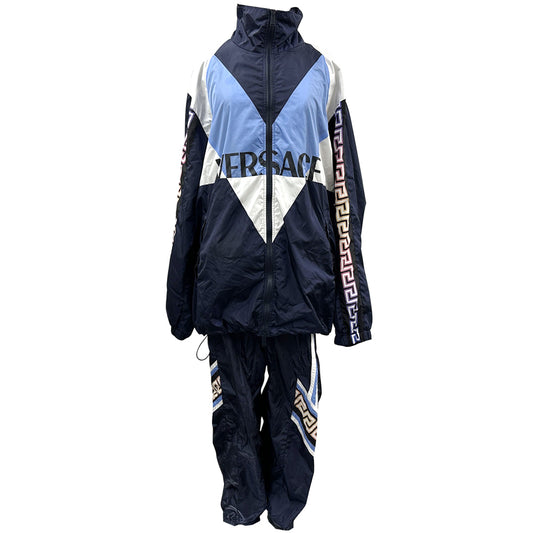 VERSACE ヴェルサーチ ウィンドブレーカー その他セット ネイビー マルチカラー ナイロン レディース メンズ 【中古】