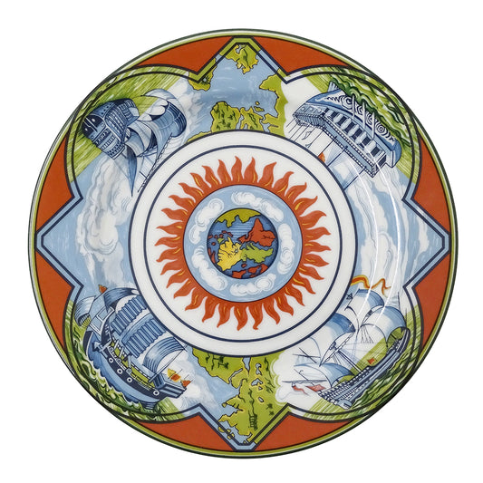 HERMES エルメス 貿易風 パッチワーク 食器 オレンジ マルチカラー 陶磁器 レディース メンズ 【中古】