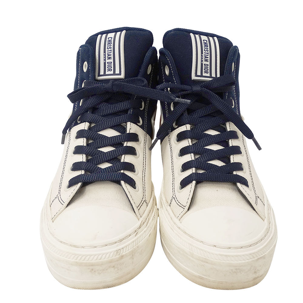 Dior ディオール スニーカー ネイビー ホワイト キャンバス レディース 【中古】