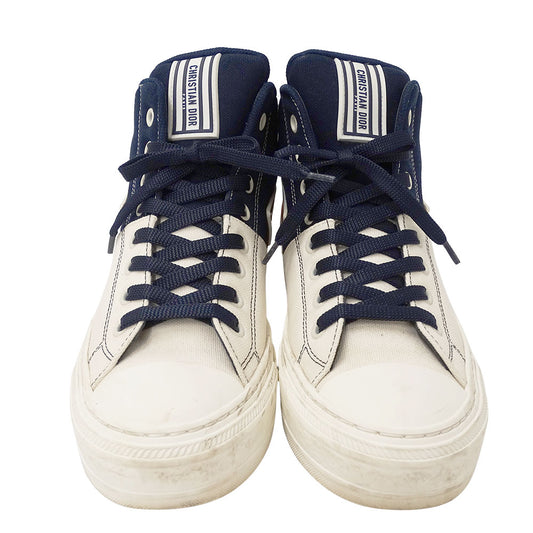Dior ディオール スニーカー ネイビー ホワイト キャンバス レディース 【中古】