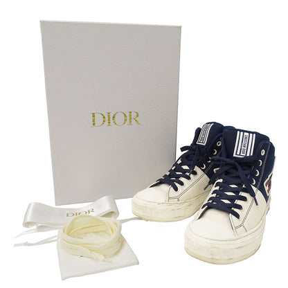 Dior ディオール スニーカー ネイビー ホワイト キャンバス レディース 【中古】