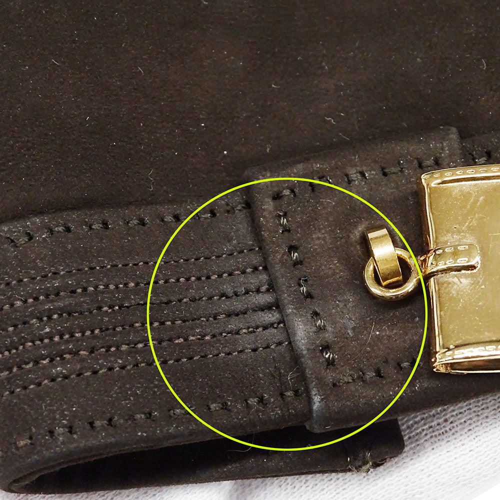HERMES エルメス 手袋 ブラウン スエード レディース 【中古】
