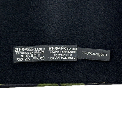 HERMES エルメス Tourbillon 渦巻き マフラー・ストール ブラック マルチカラー シルク レディース メンズ 【中古】
