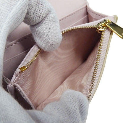 Dior ディオール コインケース カナージュ ベージュ レザー レディース 【中古】