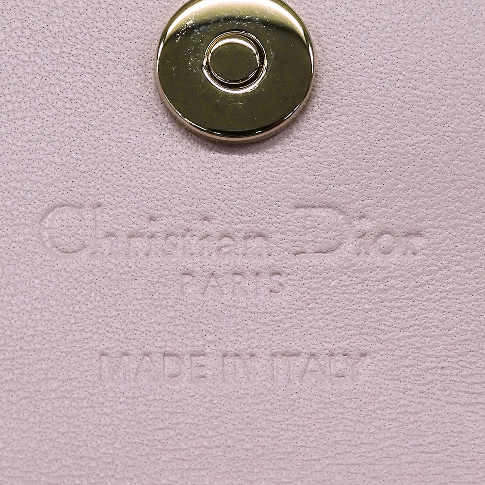 Dior ディオール コインケース カナージュ ベージュ レザー レディース 【中古】