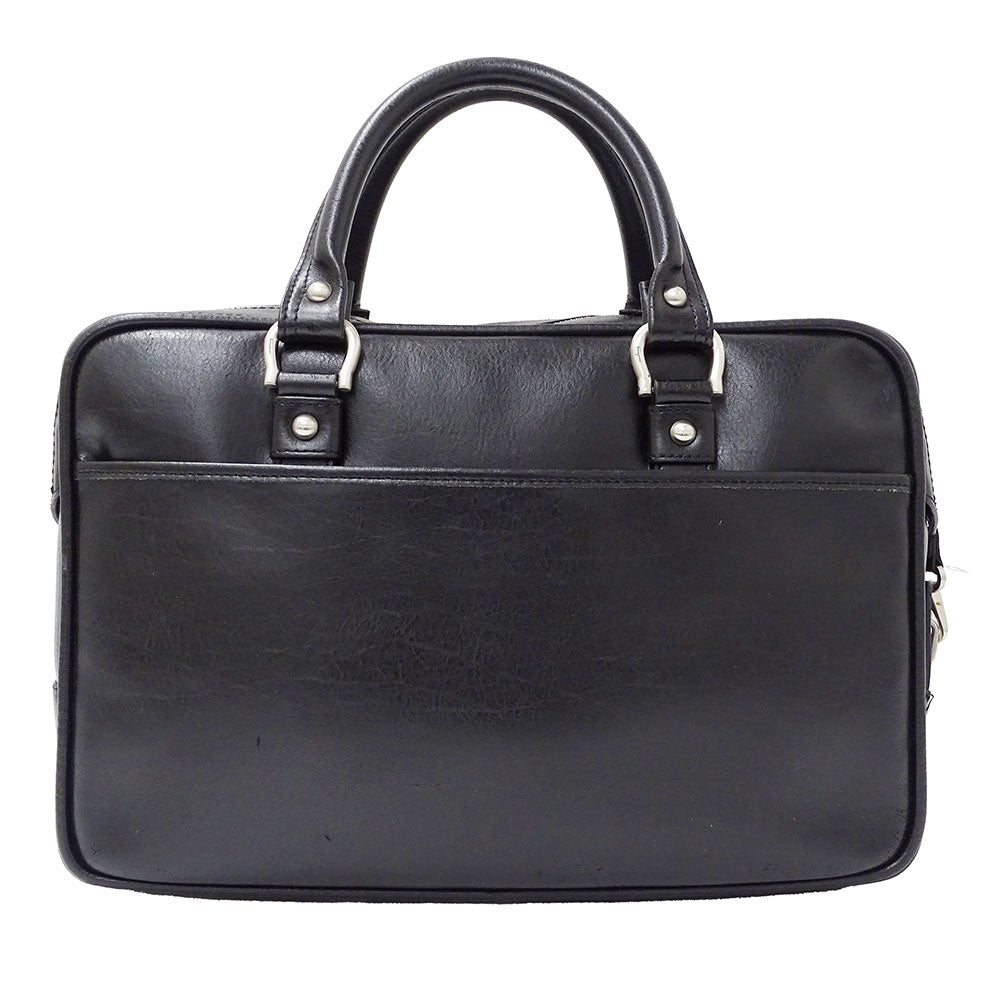 Ferragamo フェラガモ ビジネスバッグ ブラック レザー メンズ 【中古】