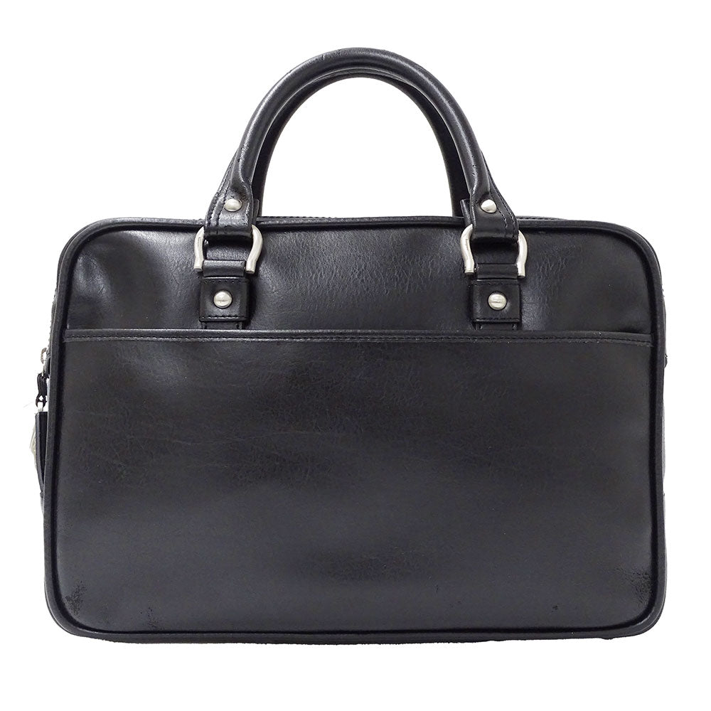 Ferragamo フェラガモ ビジネスバッグ ブラック レザー メンズ 【中古】