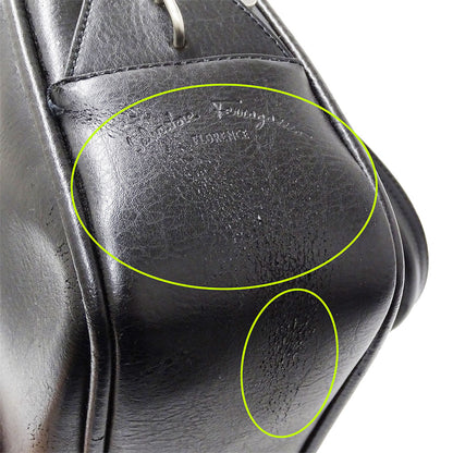 Ferragamo フェラガモ ビジネスバッグ ブラック レザー メンズ 【中古】