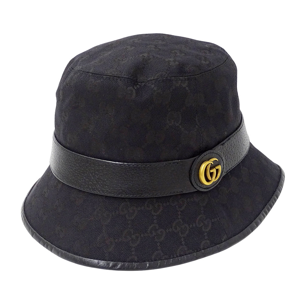 GUCCI グッチ ハット プチマーモント ブラック 576587 GGキャンバス レディース メンズ 【中古】