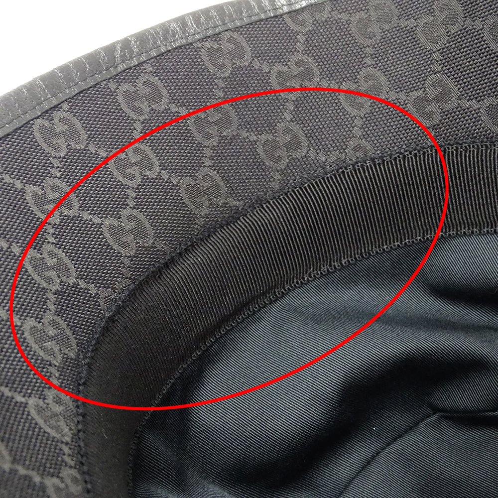 GUCCI グッチ ハット プチマーモント ブラック 576587 GGキャンバス レディース メンズ 【中古】