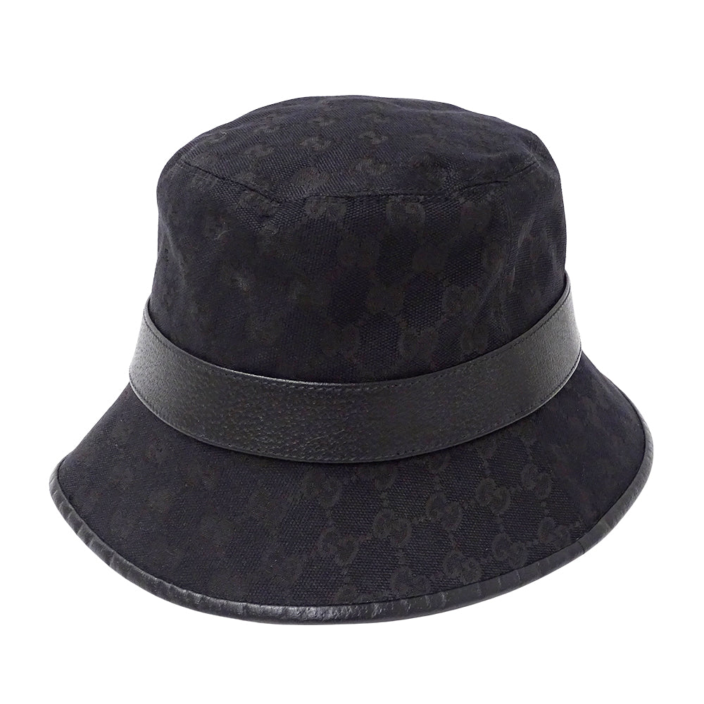 GUCCI グッチ ハット プチマーモント ブラック 576587 GGキャンバス レディース メンズ 【中古】