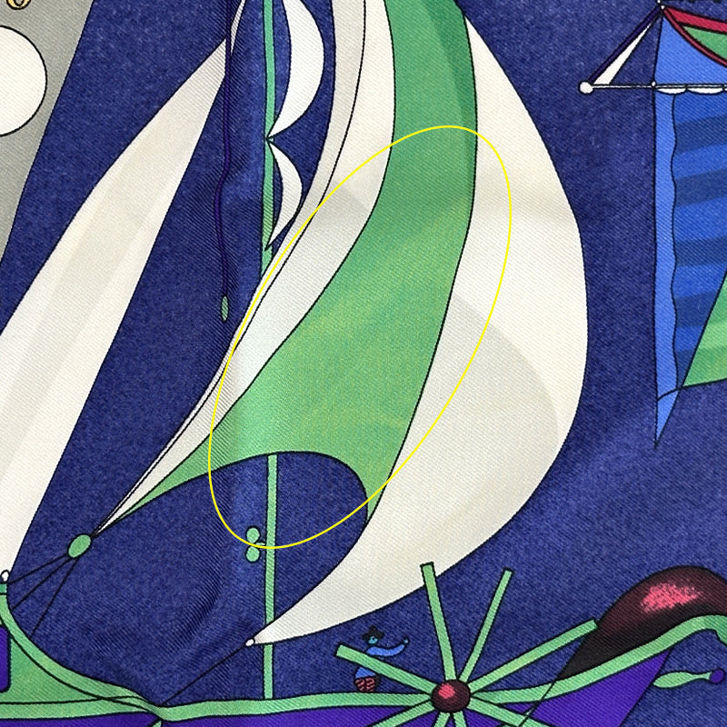 HERMES エルメス カレ90 LES FOLIES DU CIEL 大空の狂気 スカーフ ネイビー マルチカラー シルク レディース 【中古】