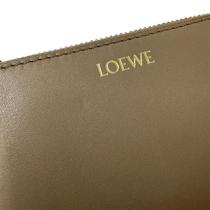 LOEWE ロエベ コインケース ペブル グレージュ レザー レディース 【中古】
