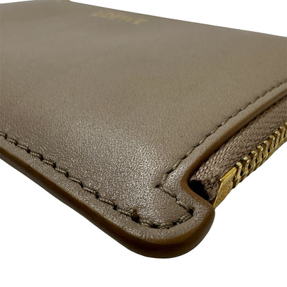 LOEWE ロエベ コインケース ペブル グレージュ レザー レディース 【中古】