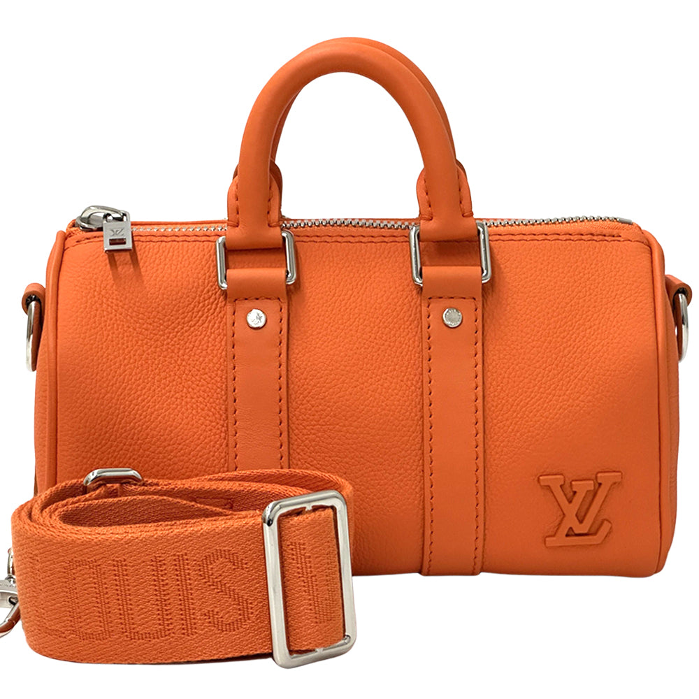 LOUIS VUITTON ルイ・ヴィトン キーポルXS 2wayバッグ エアログラム ボルケーノオレンジ M81004 レザー レディース メンズ 【中古】