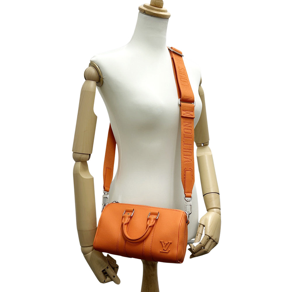 LOUIS VUITTON ルイ・ヴィトン キーポルXS 2wayバッグ エアログラム ボルケーノオレンジ M81004 レザー レディース メンズ 【中古】