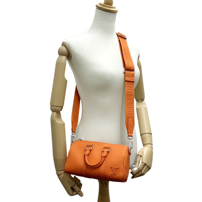 LOUIS VUITTON ルイ・ヴィトン キーポルXS 2wayバッグ エアログラム ボルケーノオレンジ M81004 レザー レディース メンズ 【中古】