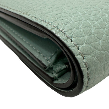 LOUIS VUITTON ルイ・ヴィトン LVヴェルティカル ウォレット コンパクト 二つ折り財布 トリヨン アイスグリーン レディース 【中古】