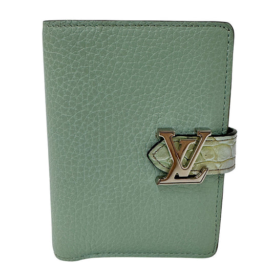 LOUIS VUITTON ルイ・ヴィトン LVヴェルティカル ウォレット コンパクト 二つ折り財布 トリヨン アイスグリーン レディース 【中古】