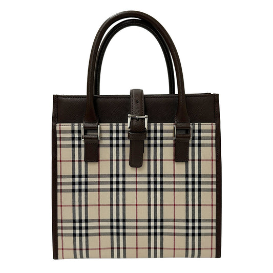 BURBERRY バーバリー ハンドバッグ ベージュ PVC レディース 【中古】