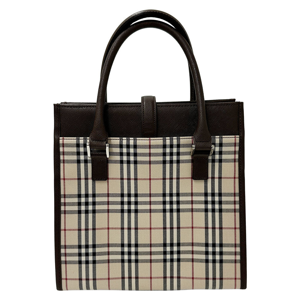 BURBERRY バーバリー ハンドバッグ ベージュ PVC レディース 【中古】