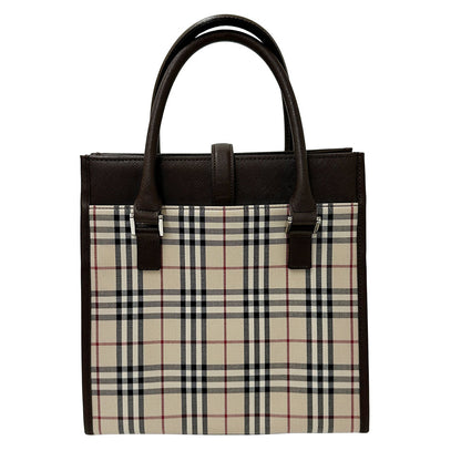 BURBERRY バーバリー ハンドバッグ ベージュ PVC レディース 【中古】