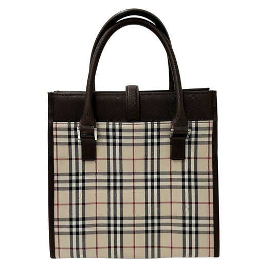 BURBERRY バーバリー ハンドバッグ ベージュ PVC レディース 【中古】