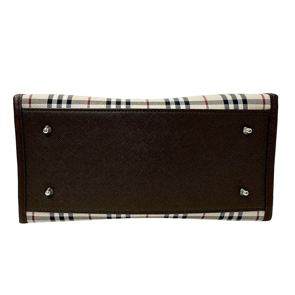 BURBERRY バーバリー ハンドバッグ ベージュ PVC レディース 【中古】