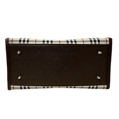 BURBERRY バーバリー ハンドバッグ ベージュ PVC レディース 【中古】