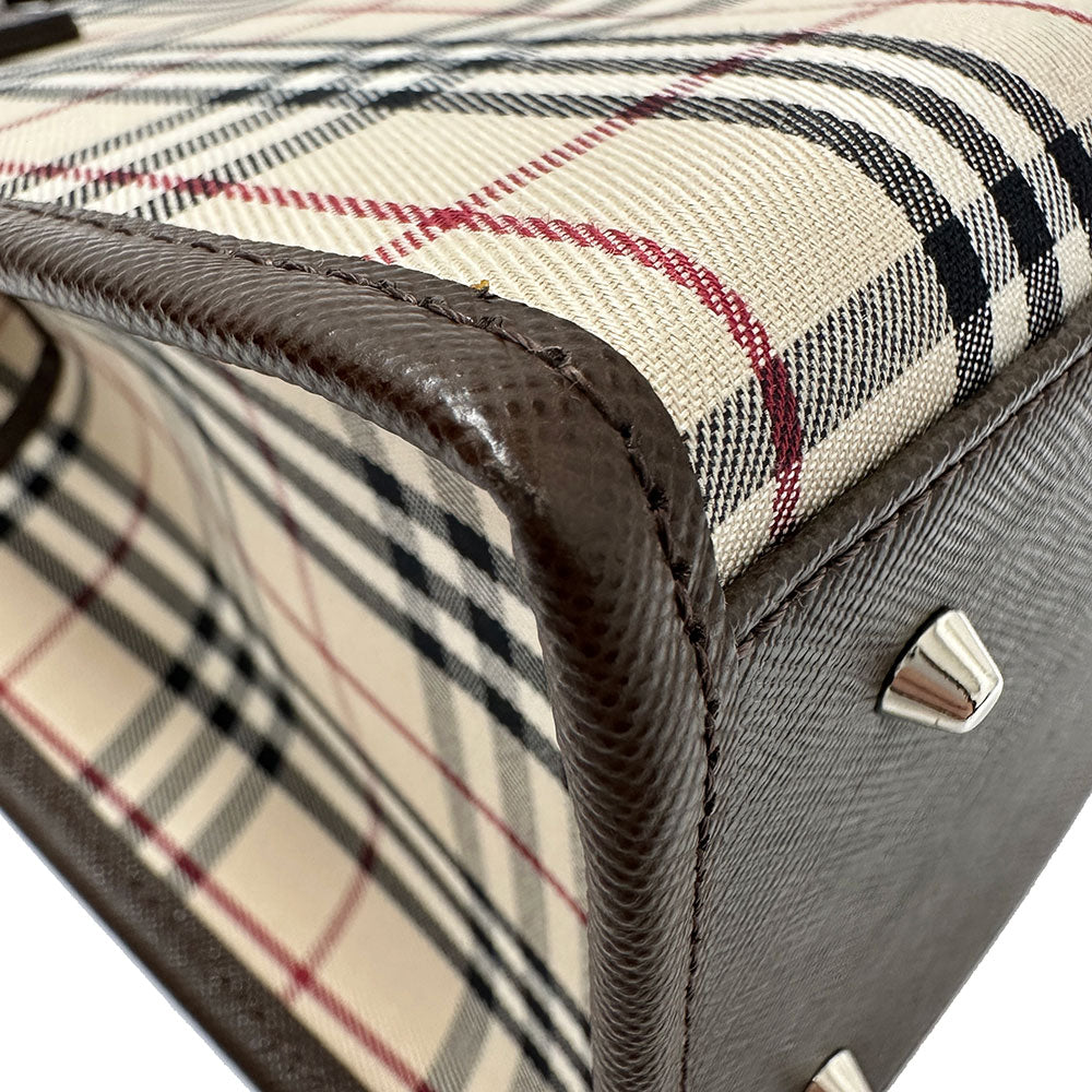 BURBERRY バーバリー ハンドバッグ ベージュ PVC レディース 【中古】