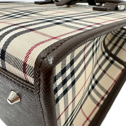BURBERRY バーバリー ハンドバッグ ベージュ PVC レディース 【中古】