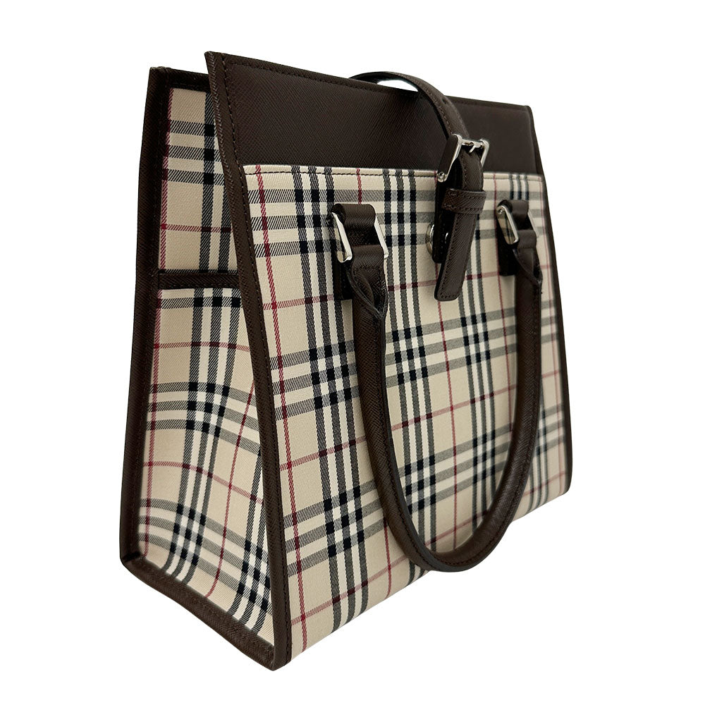 BURBERRY バーバリー ハンドバッグ ベージュ PVC レディース 【中古】
