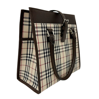 BURBERRY バーバリー ハンドバッグ ベージュ PVC レディース 【中古】