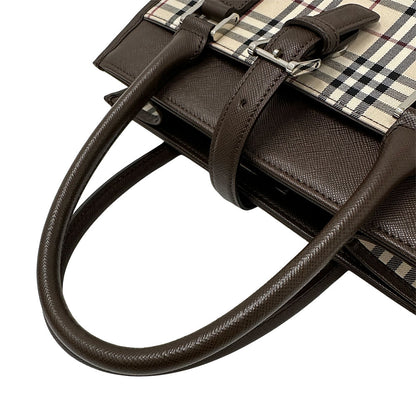 BURBERRY バーバリー ハンドバッグ ベージュ PVC レディース 【中古】
