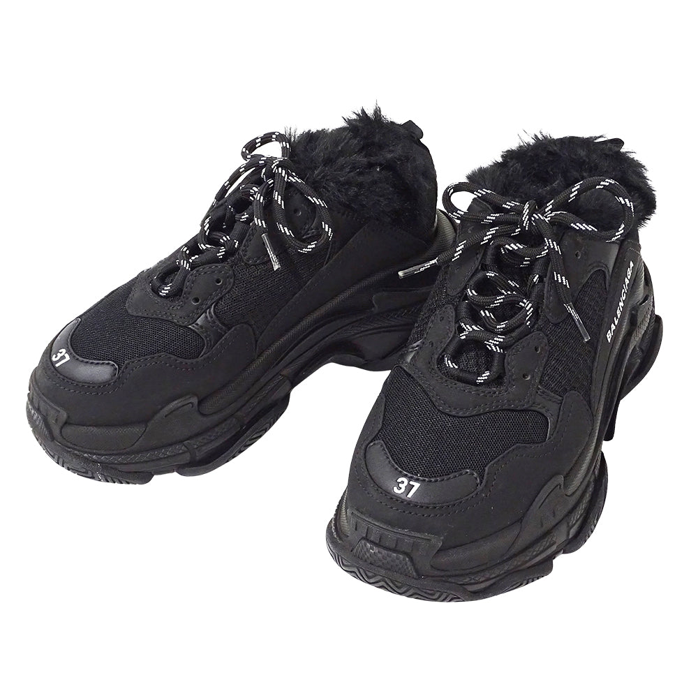 BALENCIAGA バレンシアガ スニーカー ブラック キャンバス レディース 【中古】