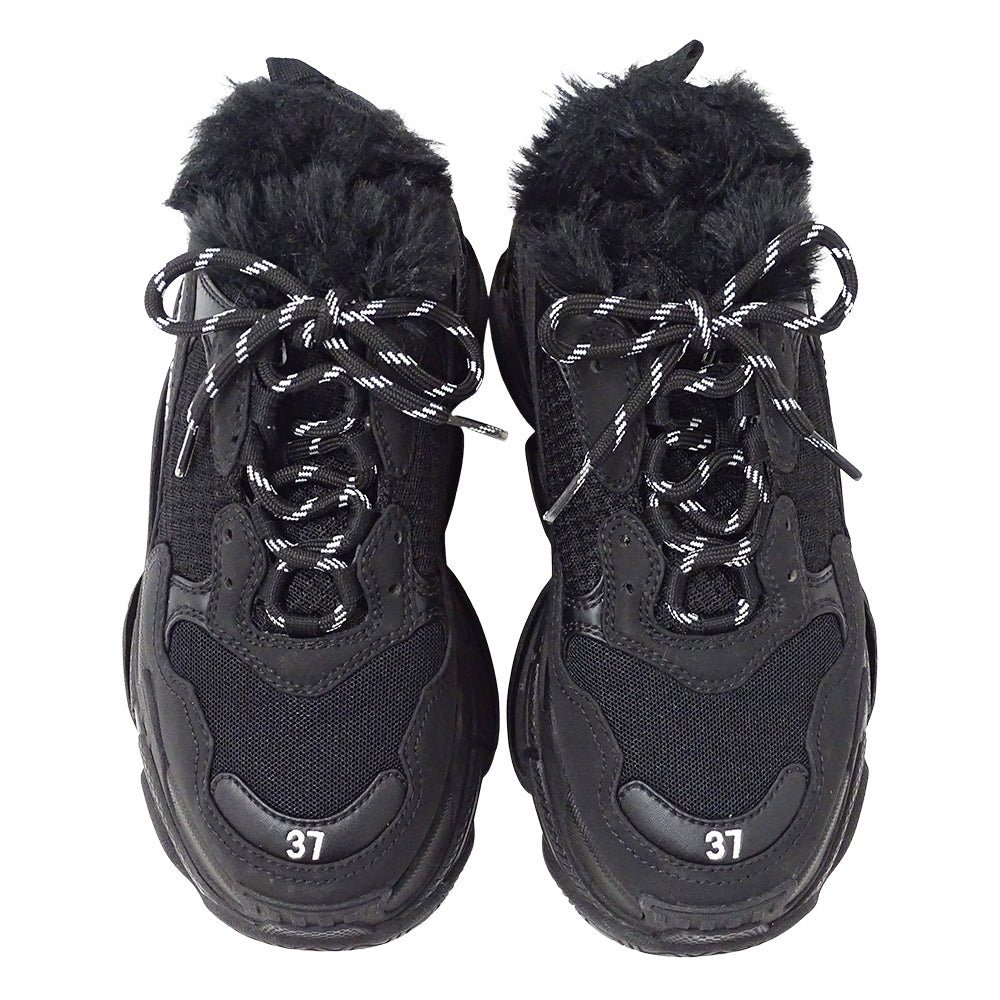 BALENCIAGA バレンシアガ スニーカー ブラック キャンバス レディース 【中古】