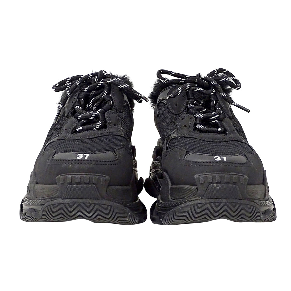 BALENCIAGA バレンシアガ スニーカー ブラック キャンバス レディース 【中古】