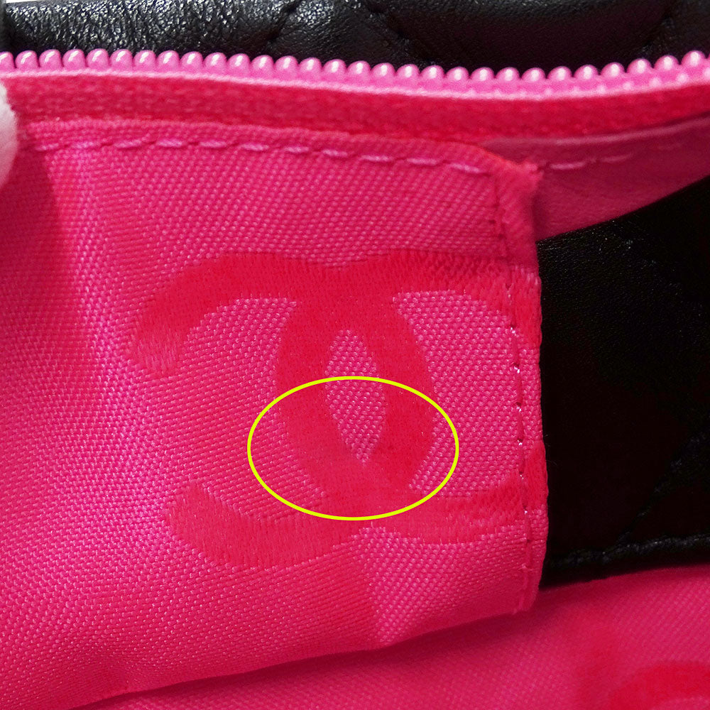 CHANEL シャネル ミディアムトート トートバッグ カンボン ブラック ラムスキン レディース 【中古】
