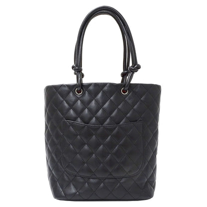 CHANEL シャネル ミディアムトート トートバッグ カンボン ブラック ラムスキン レディース 【中古】